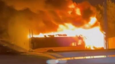 Kemerburgaz yolunda ETT otobsnde yangn