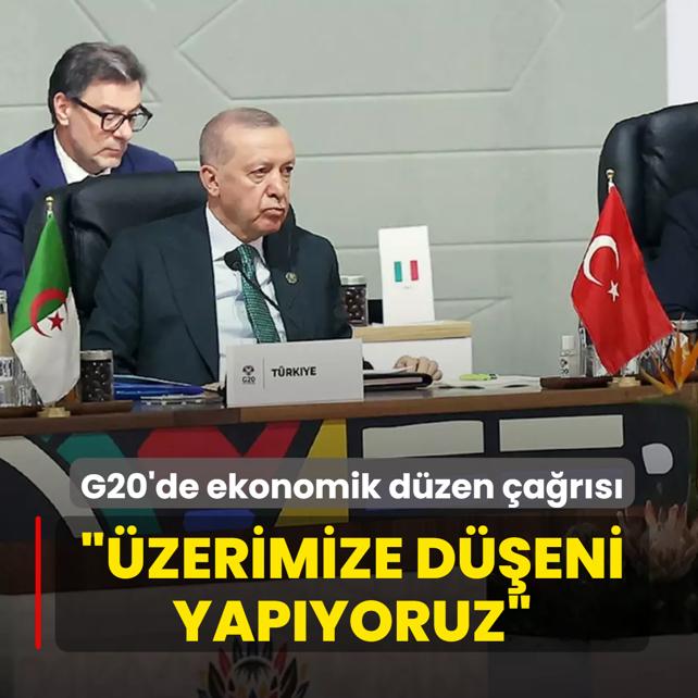 Bakan Erdoan'dan G20'de ekonomik dzen ars: zerimize den sorumluluu yapyoruz