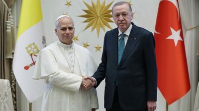 lk yurt d ziyareti Trkiye'ye: Bakan Erdoan, Papa 14. Leo ile grt 