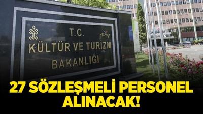 Kültür ve Turizm Bakanlığı 27 Sözleşmeli Personel alacak!