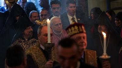 Papa 14. Leo, Meryem Ana Patriklik Kilisesi'ni ziyaret etti