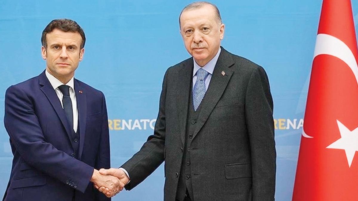 Bakan Erdoan Emmanuel Macron Fransa talep fotoraflar resimleri