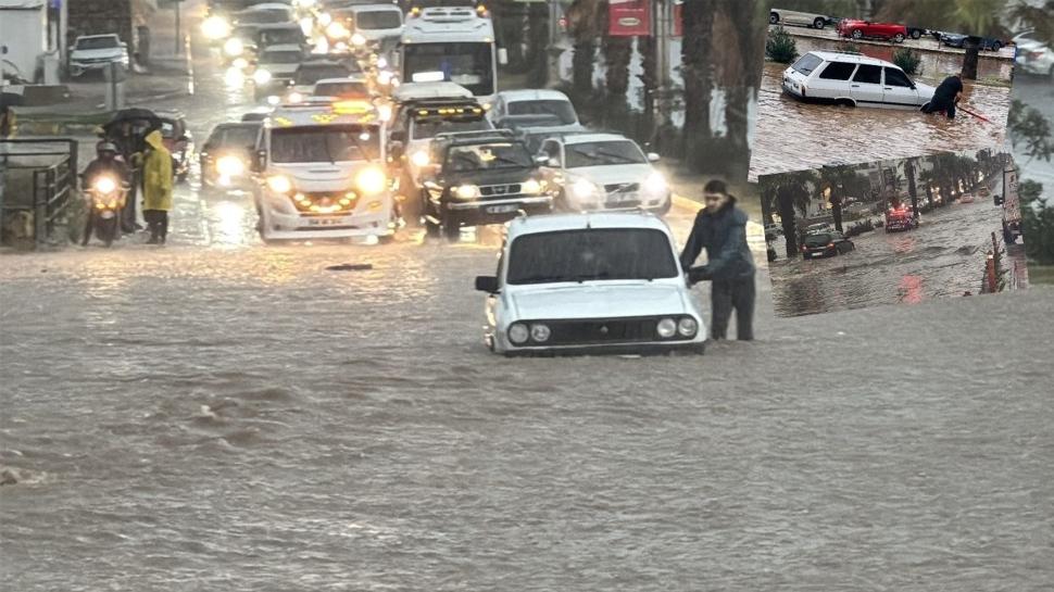 Muğla sular altında! Vatandaşlar caddelerde mahsur kaldı