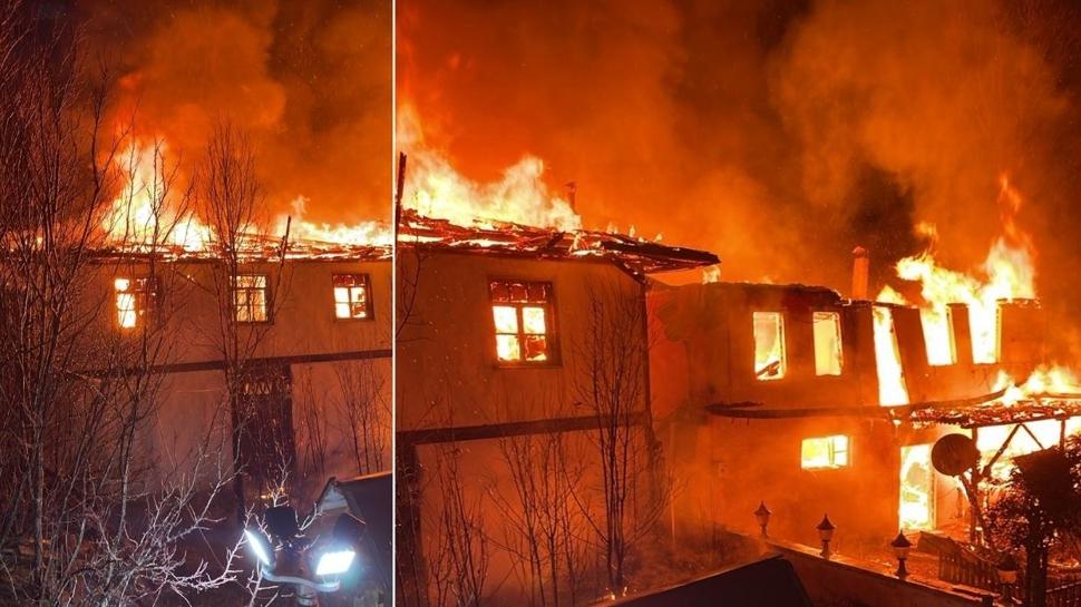 Yangın iki evi yuttu! Çankırı'dan alevler yükseldi
