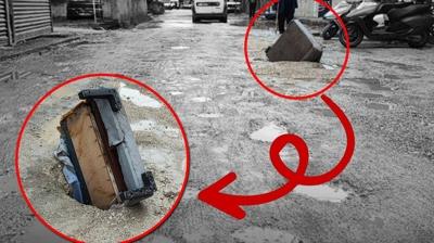 akna eviren manzara! CHP'li belediye yapmad, vatanda areyi byle buldu