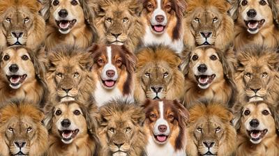 Zeka testi: Hem köpek hem de aslanların içindeki kedi nerede? 500 kişiden 21'i buldu