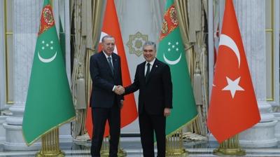Bakan Erdoan Trkmenistan'a ulat