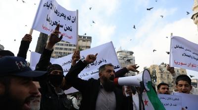 galci terristleri protesto ettiler: rgtle anlama istemiyoruz