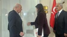 DEM Parti mral heyeti MHP Lideri Baheli'yi ziyaret ediyor