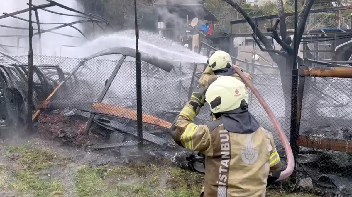 stanbul Saryer imenzar Sokak metruk bina yangn fotoraflar resimleri