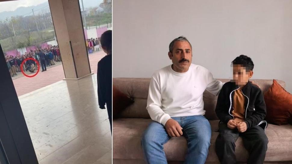 Okul müdürünün şiddeti kameralara yansıdı! Arkadaşları önünde darp etti