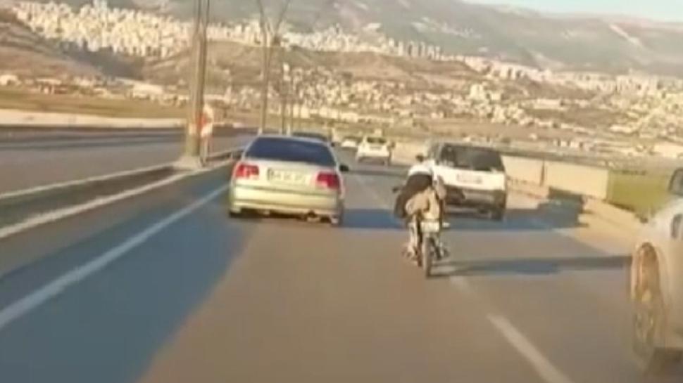 Trafik güvenliğini hiçe saydı: Tehlikeli sürüş kamerada