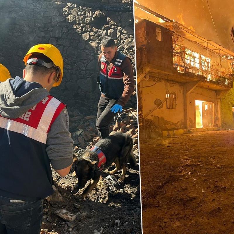 Manisa'da 4 evi etkileyen yang�nda 1 ki�i hayat�n� kaybetti