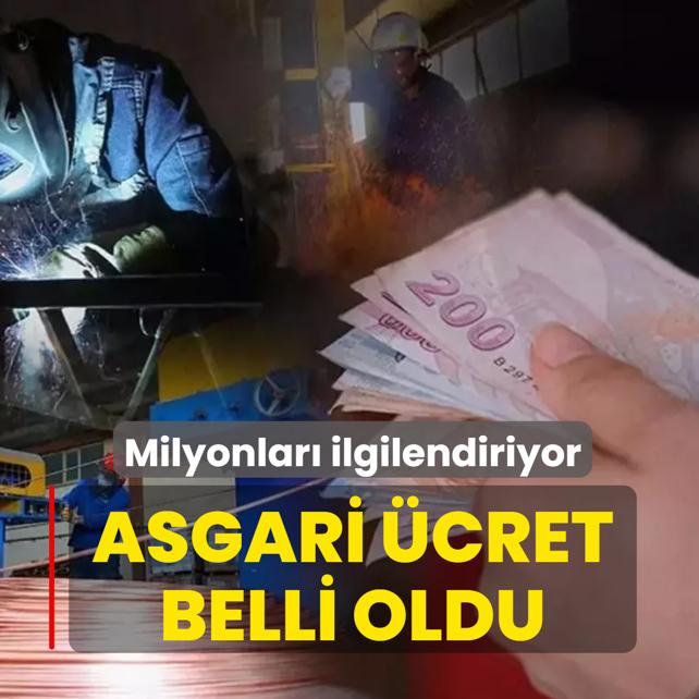 Milyonlar� ilgilendiriyor! Asgari �cret belli oldu