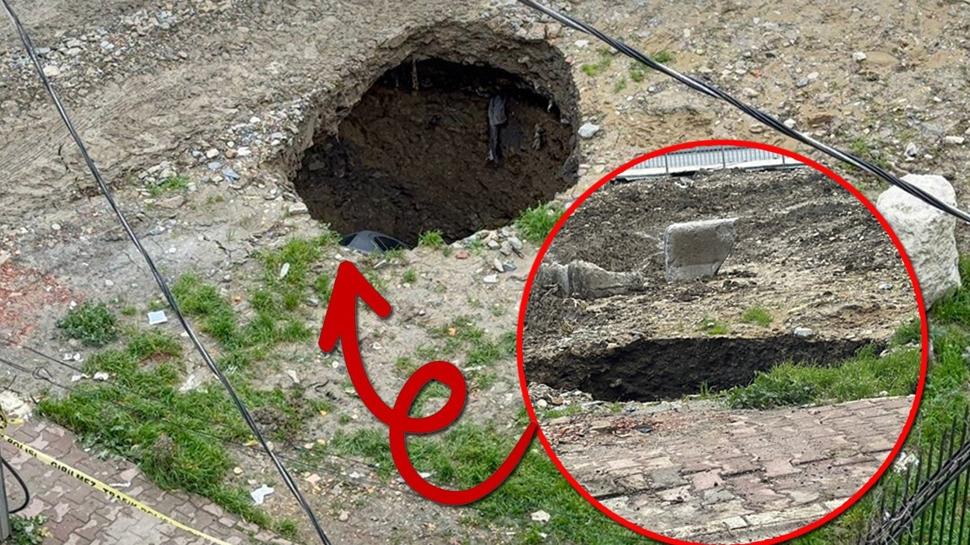 Dev obruk aracı yuttu! Sahibinin sözleri şoke etti