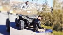 Namaz k�lan Filistinli'yi ezdi