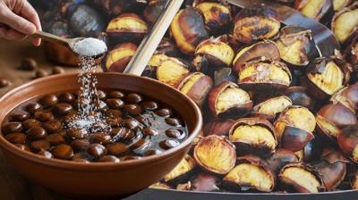 Kestaneyi f�r�na atmadan �nce suyuna 1 ka��k at�n! Me�er kestane bu y�zden daha kolay soyuluyormu�