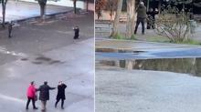 Okul bah�esinde rehine krizi! Korku dolu anlar ya�and�