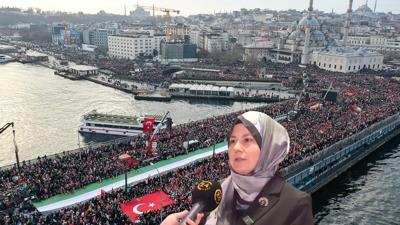 1 Ocak'ta Filistin i�in Galata'ya... T�RGEV Y�netim Kurulu Ba�kan� Hatice Ak�nc� Y�lmaz: Karde�lerimizin yan�nday�z