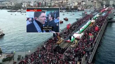 Bakan Tun� 24 TV'ye konu�tu: Filistinli karde�lerimizin yan�nday�z