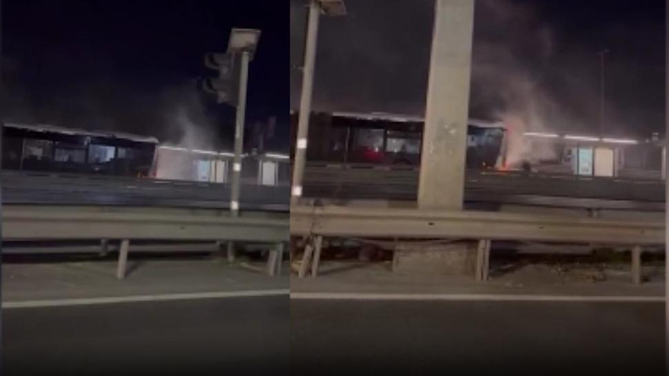 İstanbul'da faciadan dönüldü: Metrobüs bir anda alev aldı