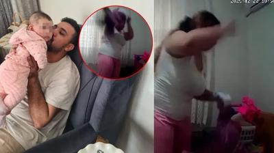 Vicdans�z anne gizli kameraya yakaland�: 1 ya��ndaki bebe�i havaya kald�r�p yere vurdu