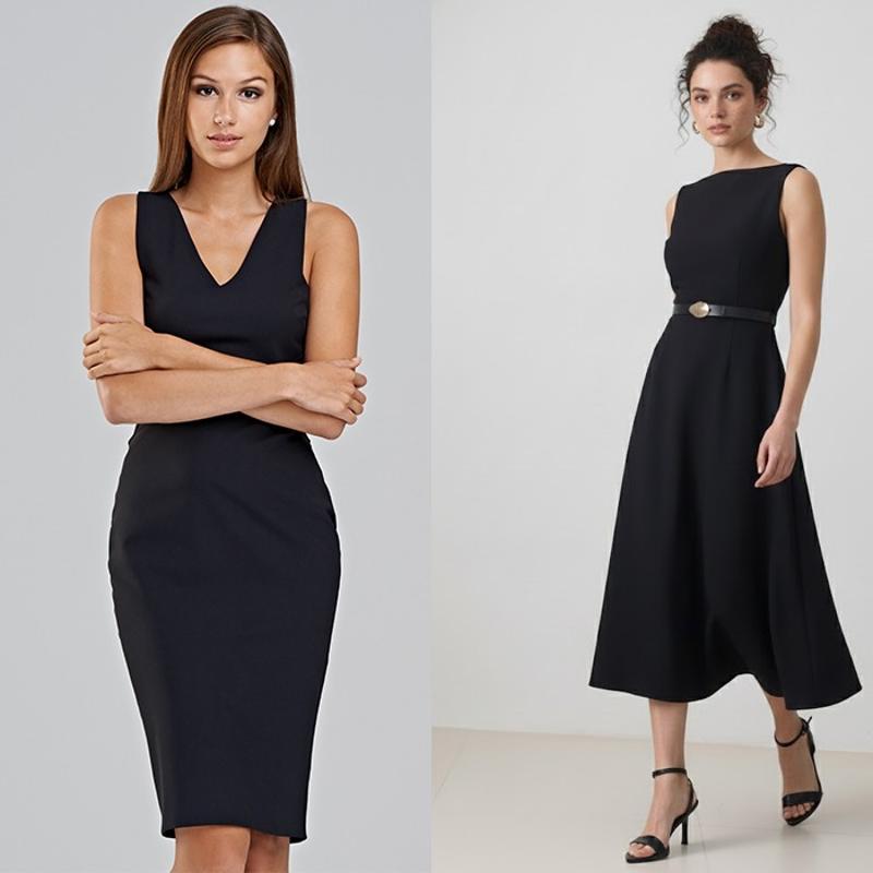 Kad�nlar� fit g�steren 3 siyah elbise t�r�