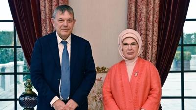 Emine Erdo�an, UNRWA Genel Komiseri Lazzarini ile g�r��t�