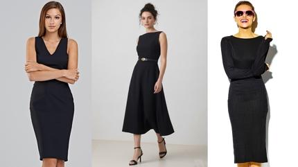 Kad�nlar� fit g�steren 3 siyah elbise t�r�