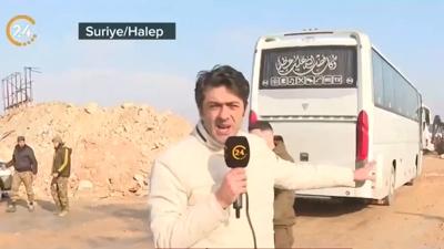 24 TV Halep'te ter�ristlerin nakledilece�i hatt� g�r�nt�ledi
