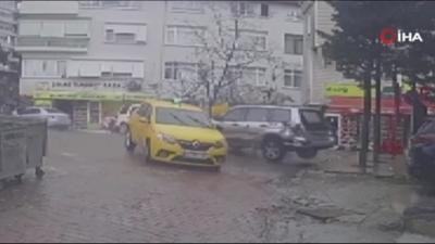 Fren yerine gaza bast�, ortal�k sava� alan�na d�nd�! Kaza an� kameralarda