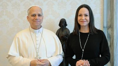 Maduro'dan sonra dikkat �eken g�r��me.... Venezuelal� muhalif lider Papa'ya gitti