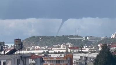 Alanya'da dev hortum kamerada