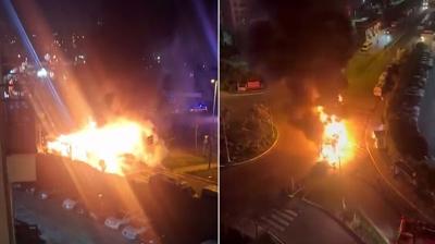 Bir �ETT otob�s� daha alev topuna d�nd�! Saniyeler i�inde k�l oldu