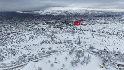 Elaz��'da kar manzaras� dronla g�r�nt�lendi