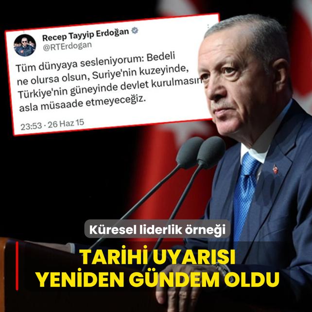 K�resel liderlik �rne�i... Ba�kan Erdo�an'�n tarihi uyar�s� yeniden g�ndemde
