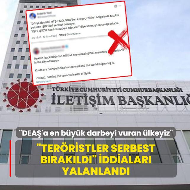�Ter�ristler serbest b�rak�ld�� iddialar�na DMM'den yalanlama: DEA�'a en b�y�k darbeyi vuran �lkeyiz