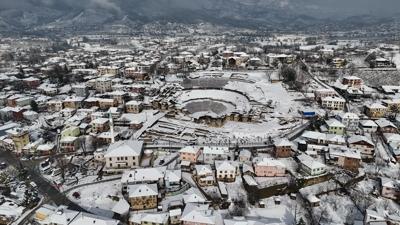 D�zce'de kar kal�nl��� 10 santimetreye ula�t�