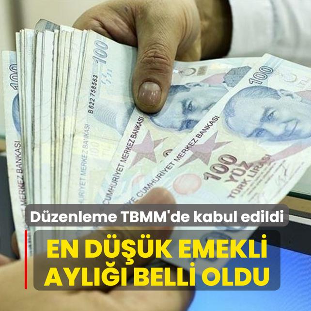D�zenleme TBMM'de kabul edildi... En d���k emekli ayl��� belli oldu