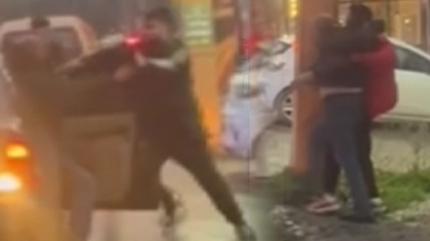 Trafikte maganda ter�r�: Baba darp edildi, o�lu �dur� diye yalvard�