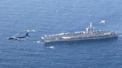 ABD��ran hatt�nda tehlike �anlar�: U�ak gemisi Orta Do�u'ya konu�land�