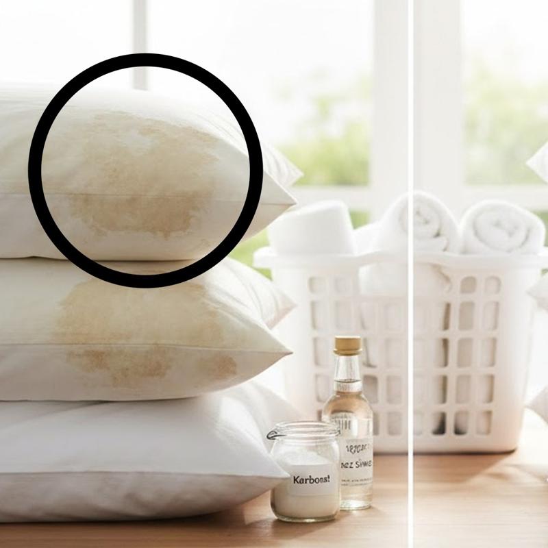 Sararm�� yast�klar� kar beyaz yapan kar���m: Sadece 2 malzeme! �ama��r suyuna gerek kalm�yor