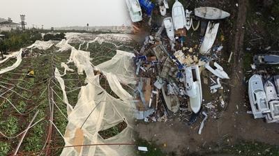 Antalya'da hortum y�kt� ge�ti! 
