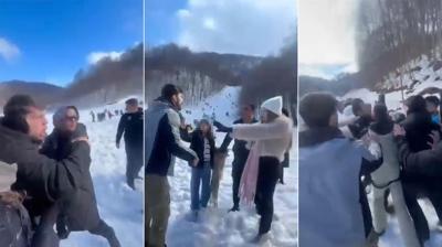 Deh�ete d���ren g�r�nt�ler! Babaya �ocuklar�n�n g�z� �n�nde dayak