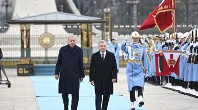 Mirziyoyev Ankara'da! Ba�kan Erdo�an resmi t�renle kar��lad�