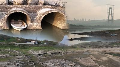 �stanbul'da endi�elendiren manzara: Kurakl�ktan adac�klar ortaya ��kt�