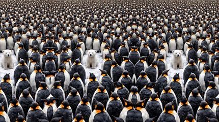 G�rsel zeka testi: Penguenler aras�ndaki 4. Kutup ay�s� nerede? 5 saniyede bulanlar...