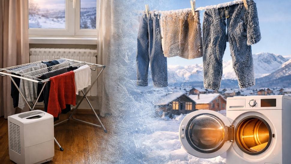 Buzul �lkelerinde �ama��r b�yle kuruyor, bu detay hemen kurutuyor