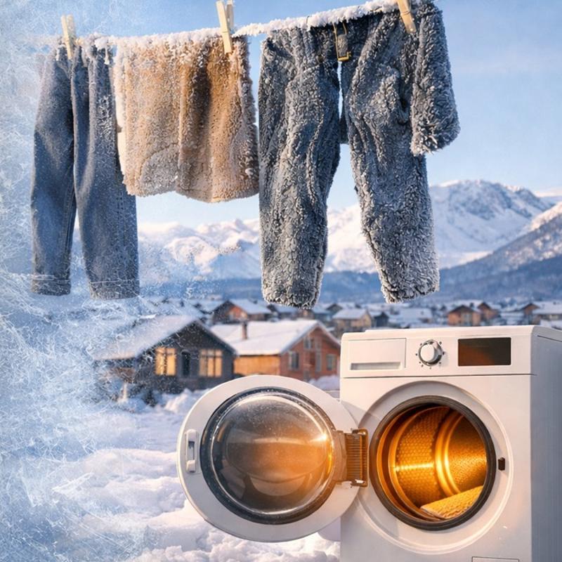 Buzul �lkelerinde �ama��r b�yle kuruyor, bu detay hemen kurutuyor