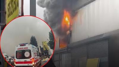 �stanbul'da korkutan yang�n! Sanayi sitesinde b�y�k �apl� hasar